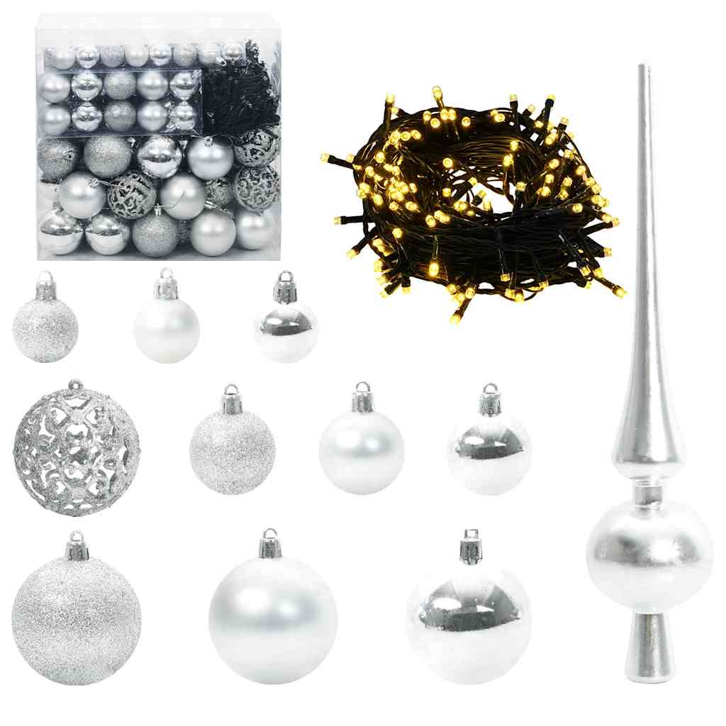 Slim juletre med 300 LED grønn 180 cm PVC og Massivt Furu tre