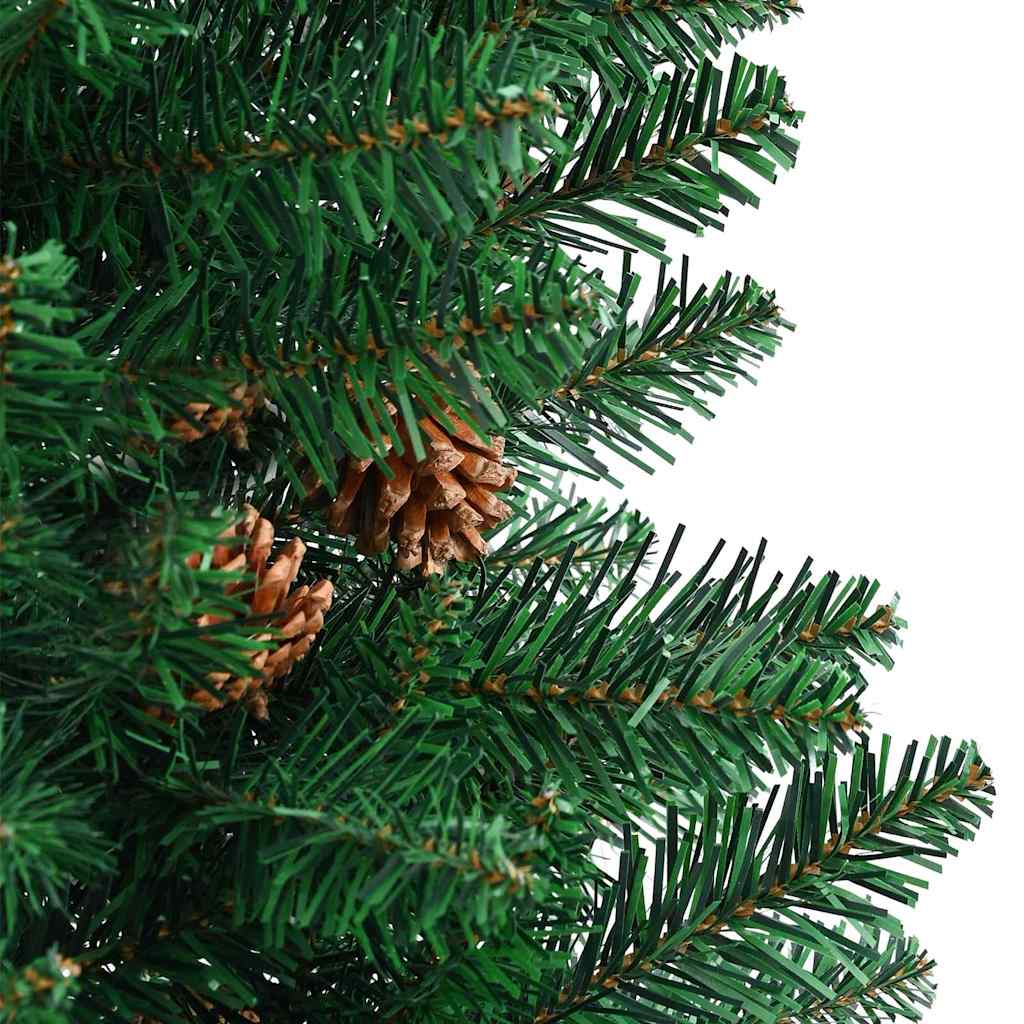 Slim juletre med 300 LED grønn 210 cm PVC og Massivt Furu tre