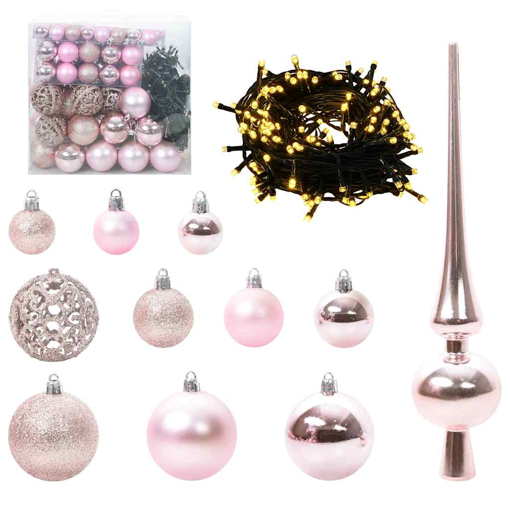 Slim juletre med 300 LED grønn 210 cm PVC og Massivt Furu tre
