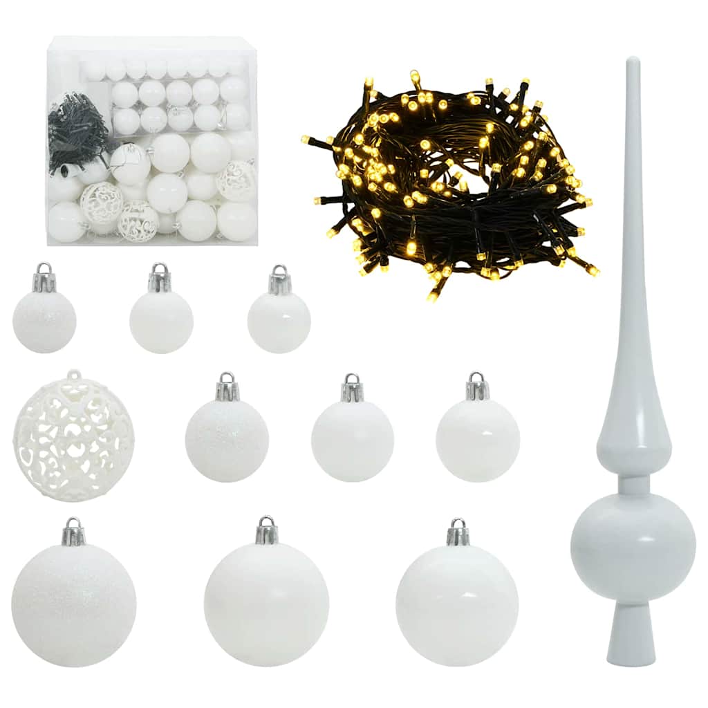 Slim juletre med 300 LED grønn 210 cm PVC og Massivt Furu tre