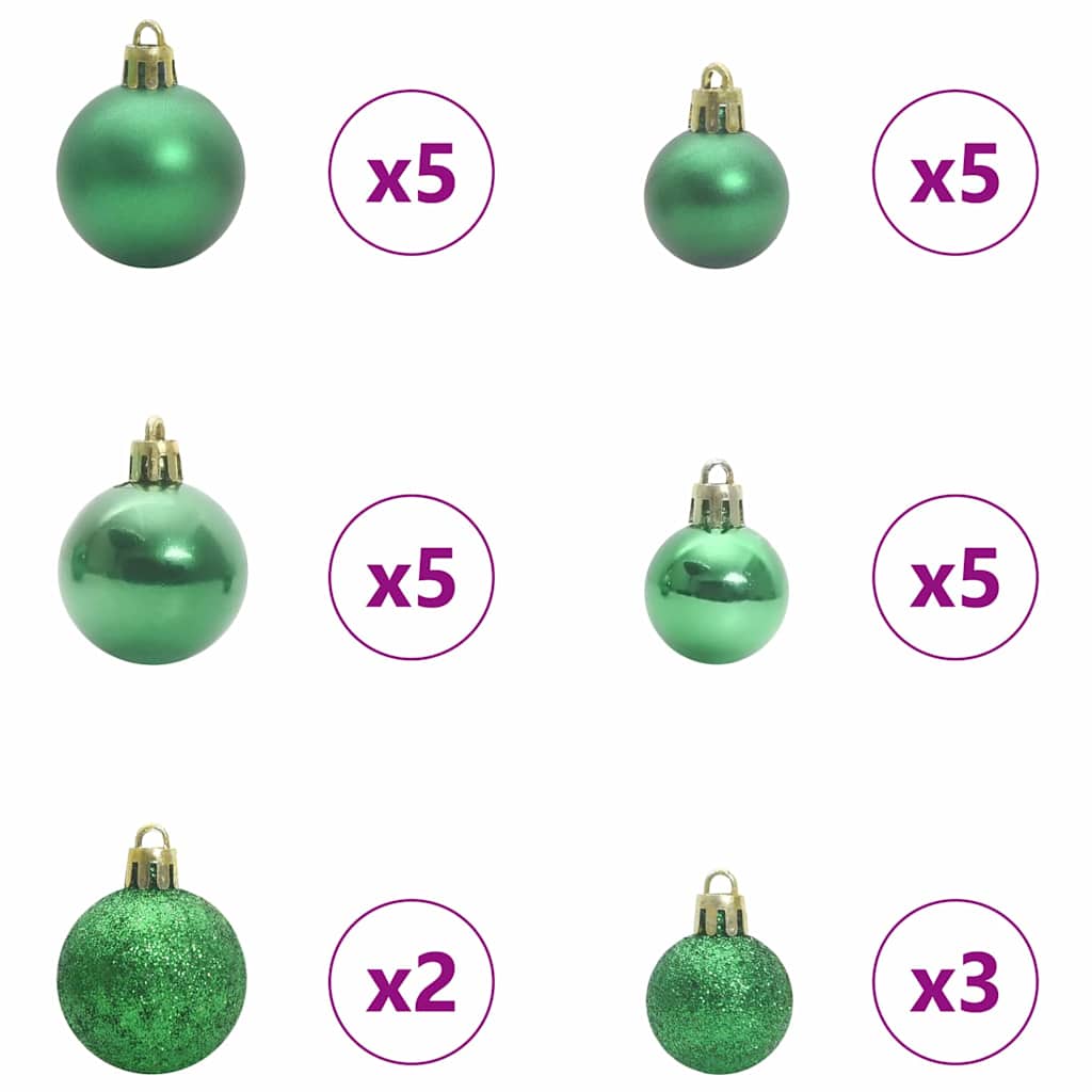 Slim juletre med 300 LED grønn 210 cm PVC og Massivt Furu tre