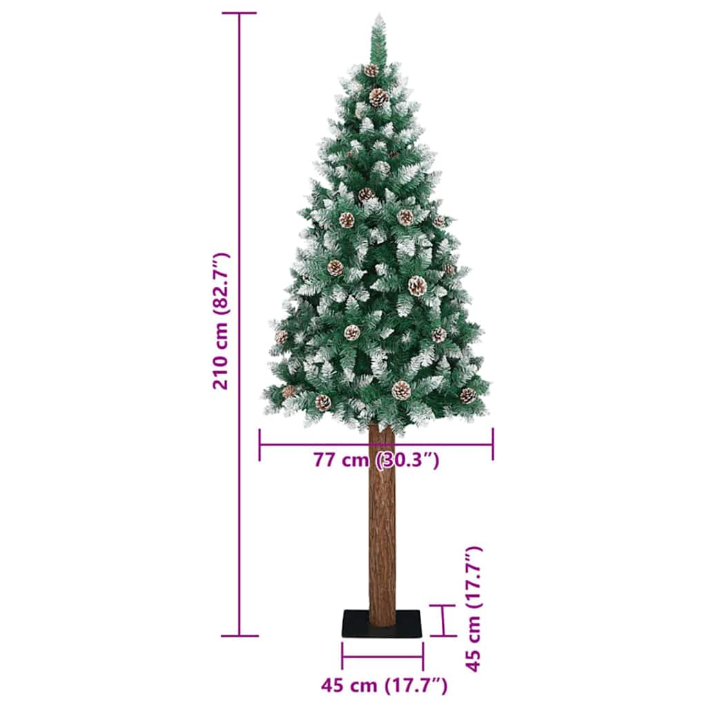 Slim juletre grønn 77 x 77 x 210 cm PVC