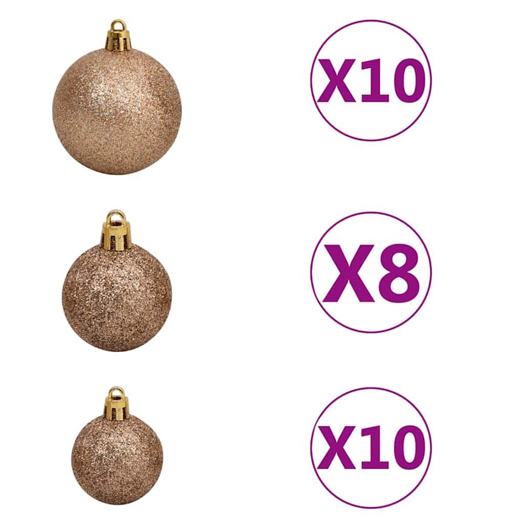Slim juletre med 300 LED med stativ Grønn og hvit 210 cm PVC
