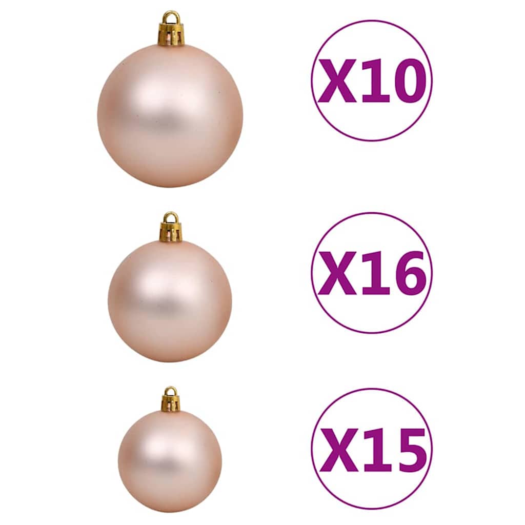 Slim juletre med 300 LED med stativ Grønn og hvit 210 cm PVC