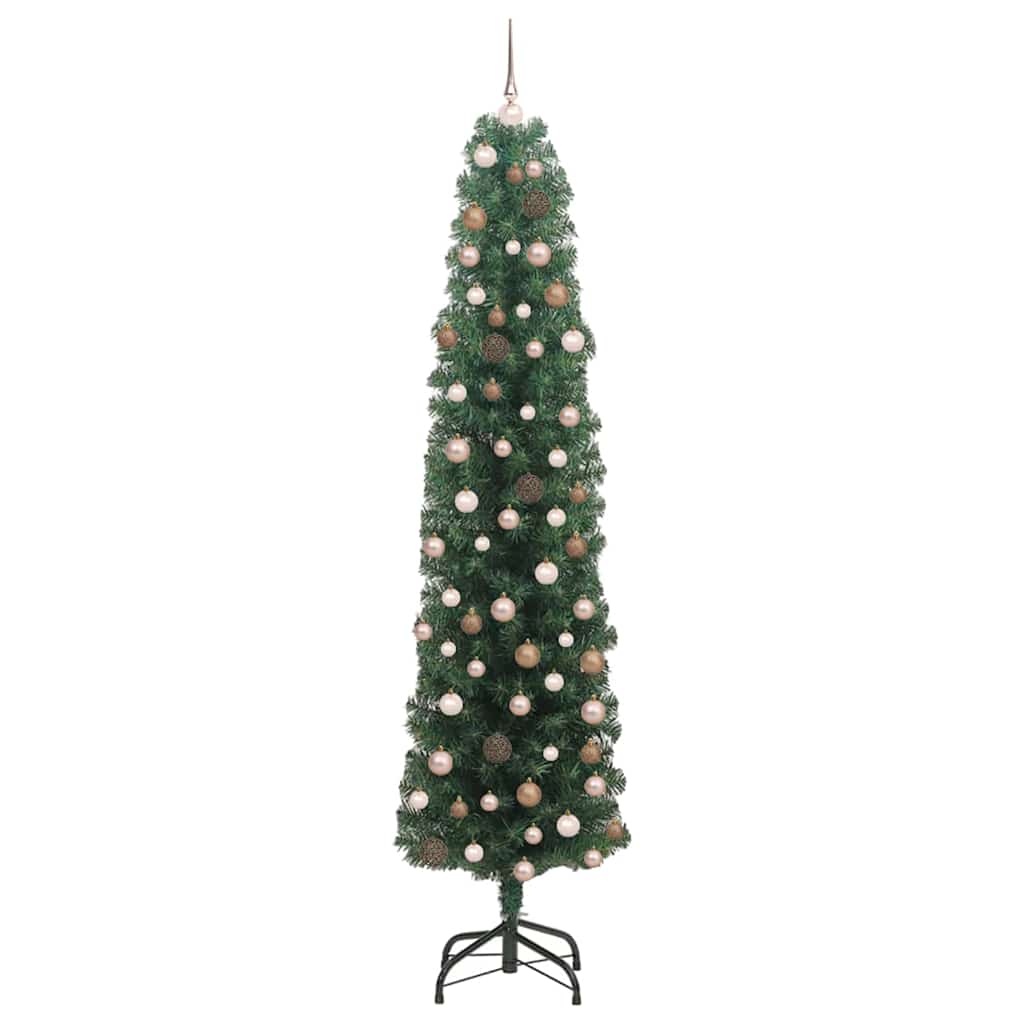 Slim juletre med 300 LED grønn 180 cm Plast og metall