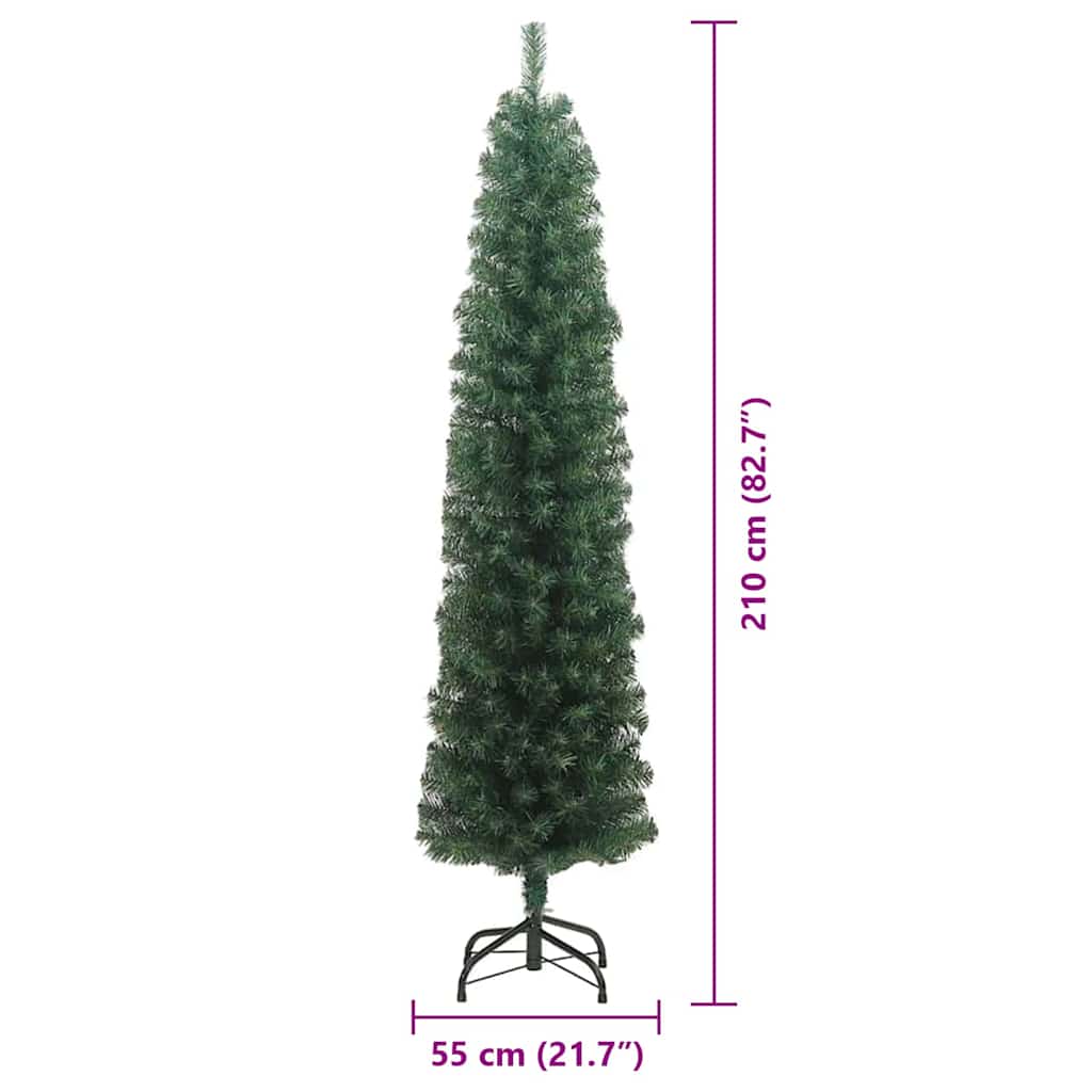 Slim juletre grønn 55 x 55 x 210 cm Plast og metall