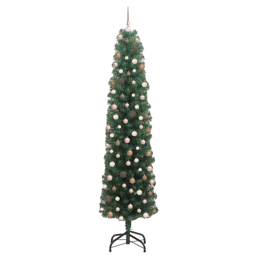 Slim juletre med 300 LED grønn 210 cm Plast og metall