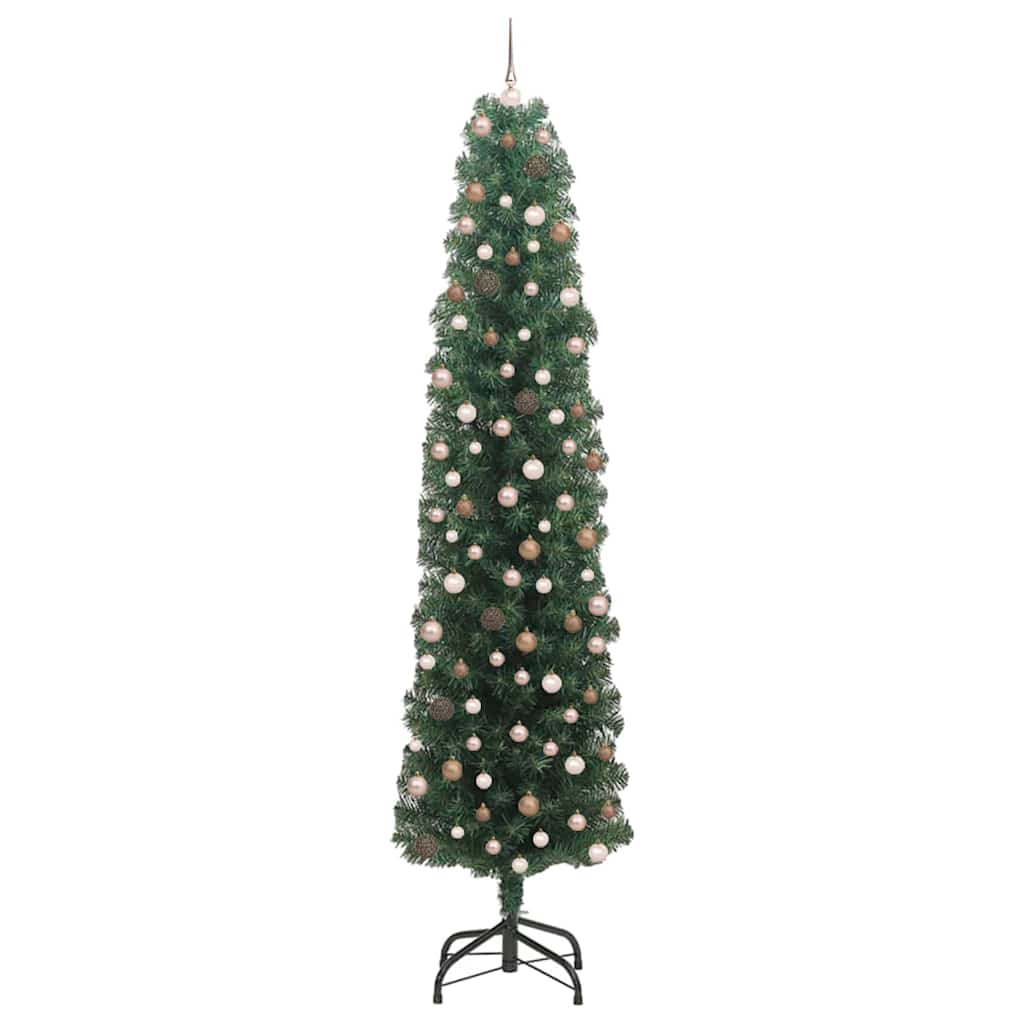 Slim juletre med stativ grønn 61 x 61 x 240 cm Plast og metall