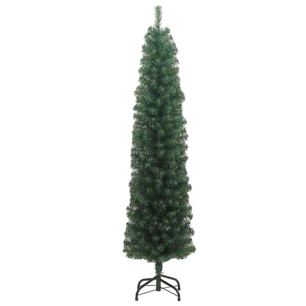 Slim juletre med stativ grønn 61 x 61 x 240 cm Plast og metall