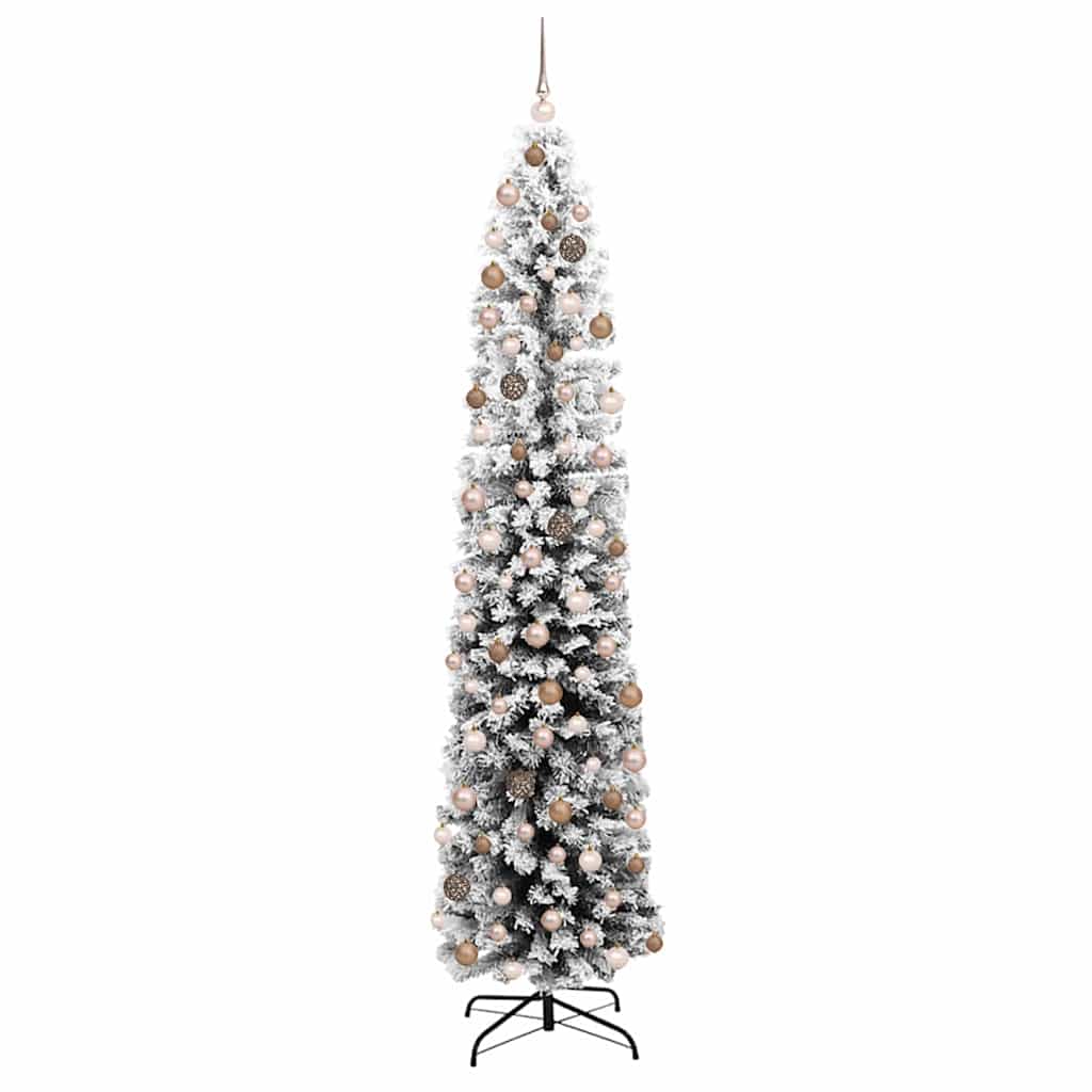 Slim juletre med stativ grønn 55 x 55 x 210 cm Plast og metall