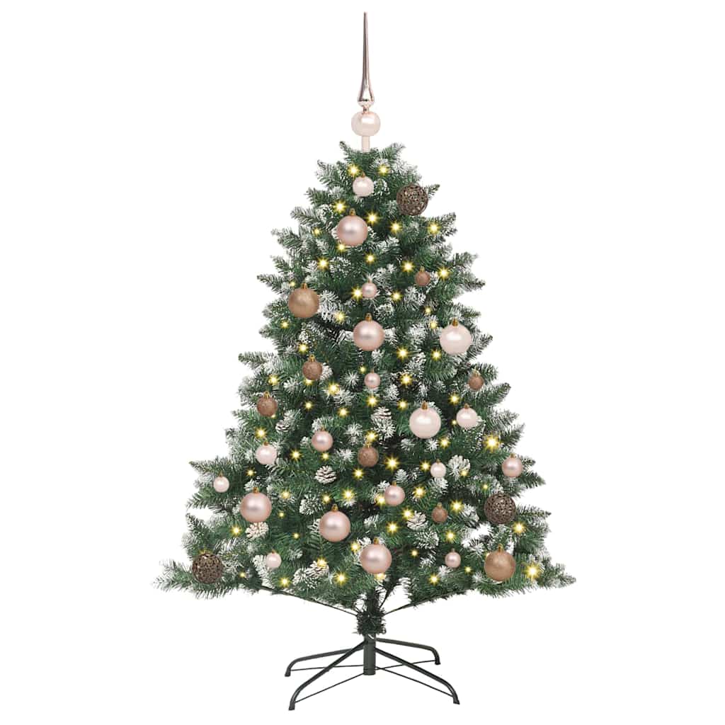 Kunstigjuletre med LED -stripelys grønn 120cm PVC
