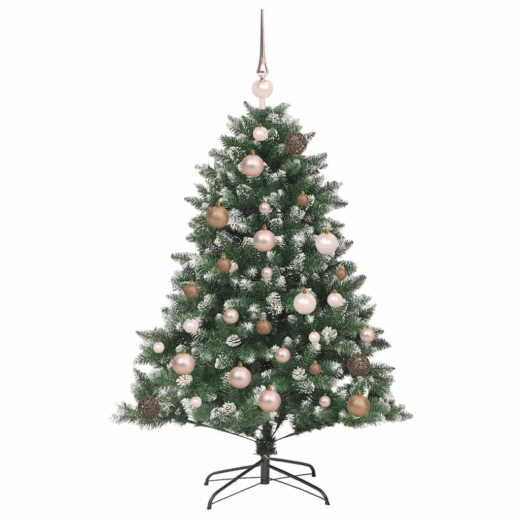 Kunstigjuletre med LED -stripelys grønn 120cm PVC