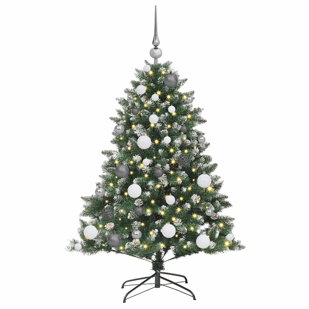 Kunstigjuletre med LED -stripelys grønn 120cm PVC