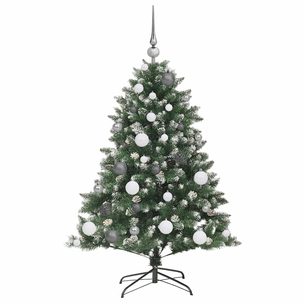 Kunstigjuletre med LED -stripelys grønn 120cm PVC