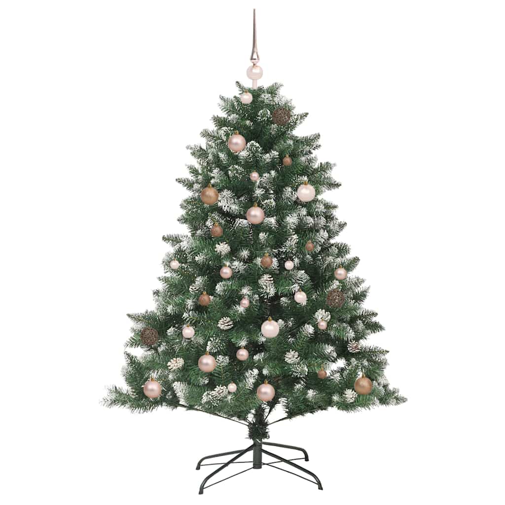 Kunstigjuletre med LED -stripelys grønn 150cm PVC
