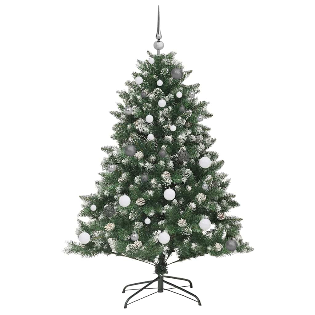 Kunstigjuletre med LED -stripelys grønn 150cm PVC