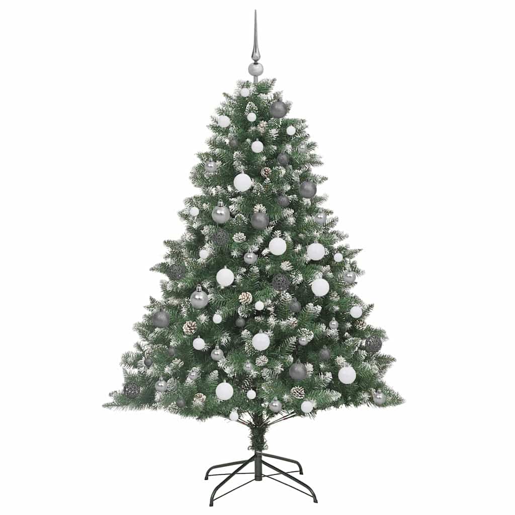 Kunstigjuletre med LED -stripelys grønn 180cm PVC