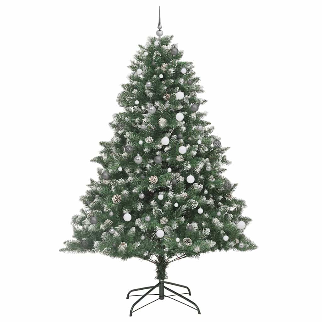 Kunstigjuletre med LED -stripelys grønn 240cm PVC