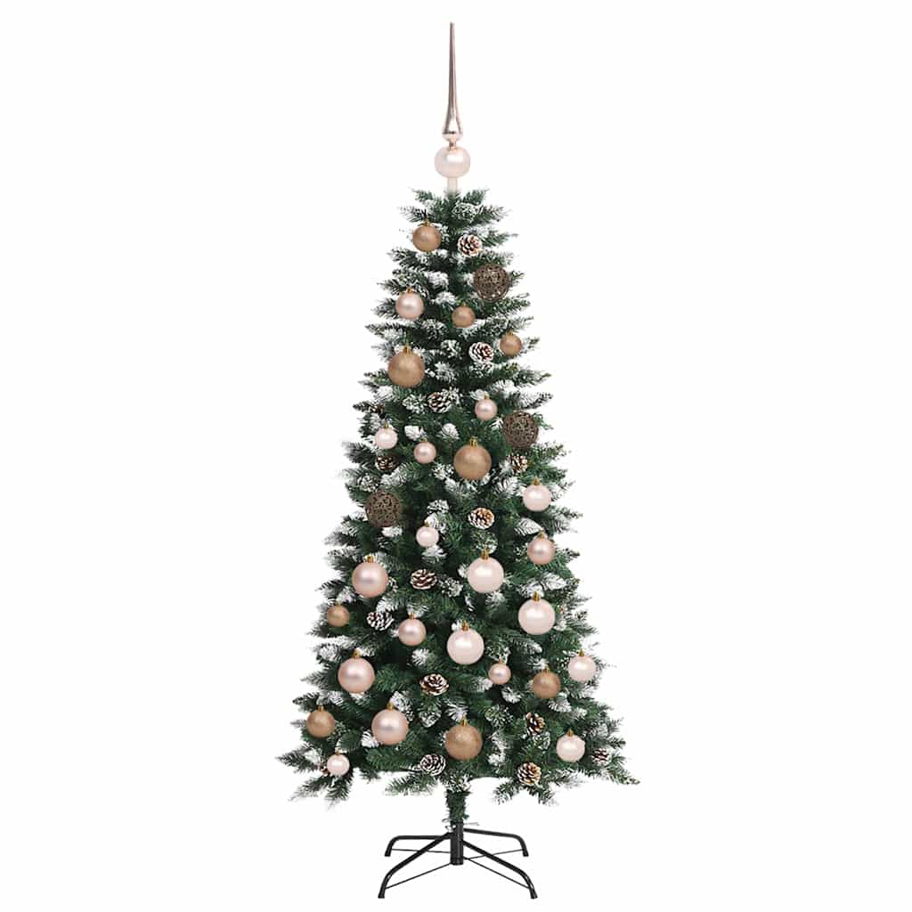 Kunstig juletre med LED -stripelys grønn 120 cm PVC