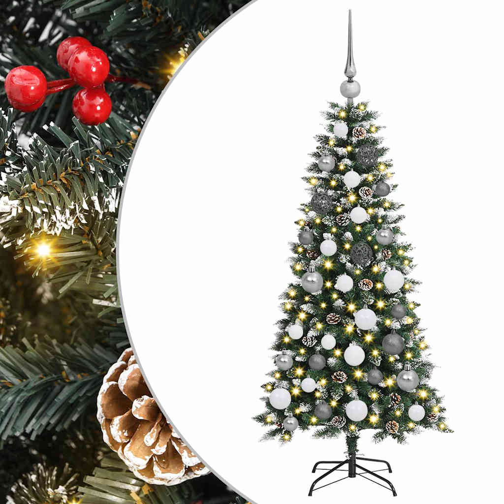 Kunstig juletre with Decorative String Lights grønn 120 cm PVC