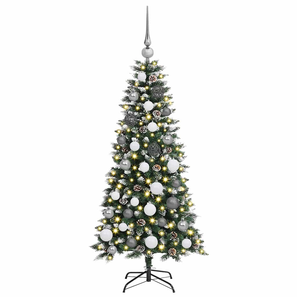 Kunstig juletre with Decorative String Lights grønn 120 cm PVC