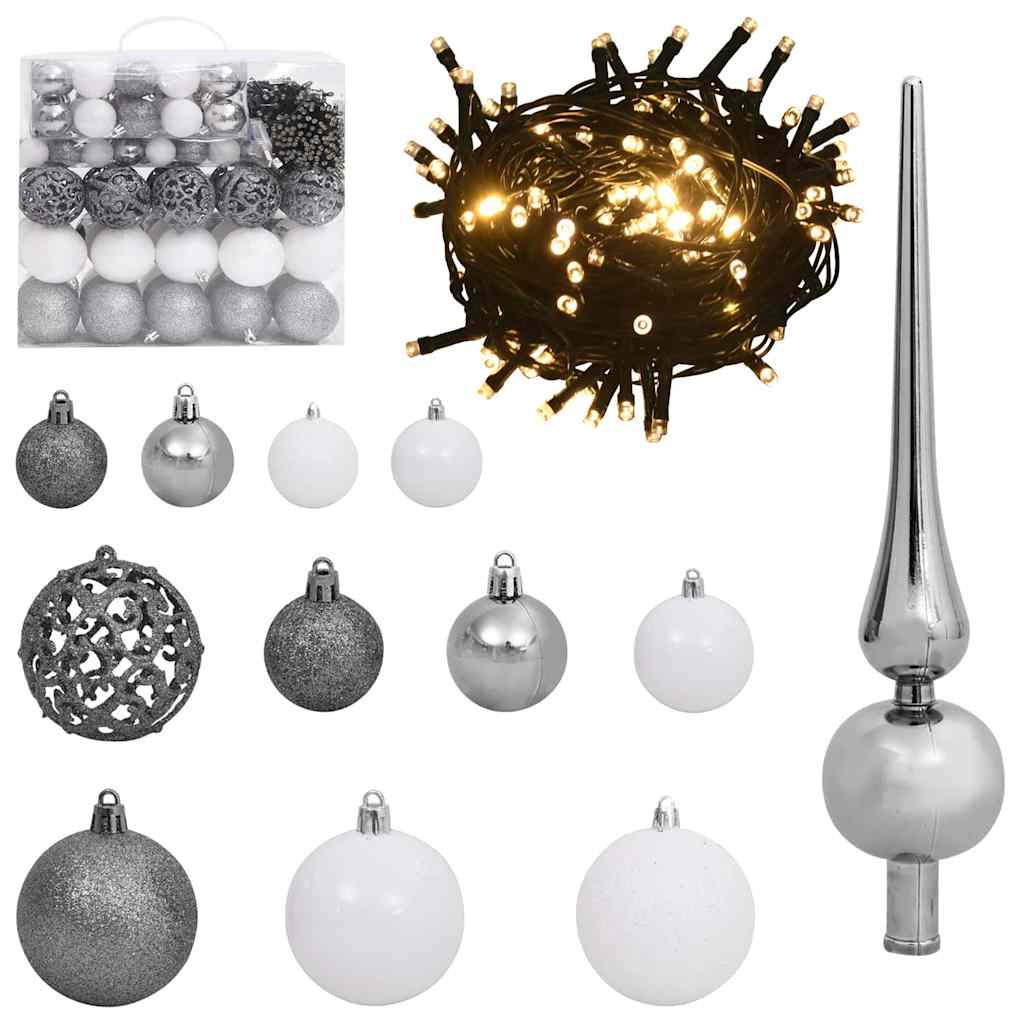 Kunstig juletre with Decorative String Lights grønn 150 cm PVC