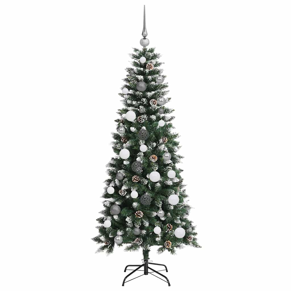 Kunstig juletre with Decorative String Lights grønn 150 cm PVC