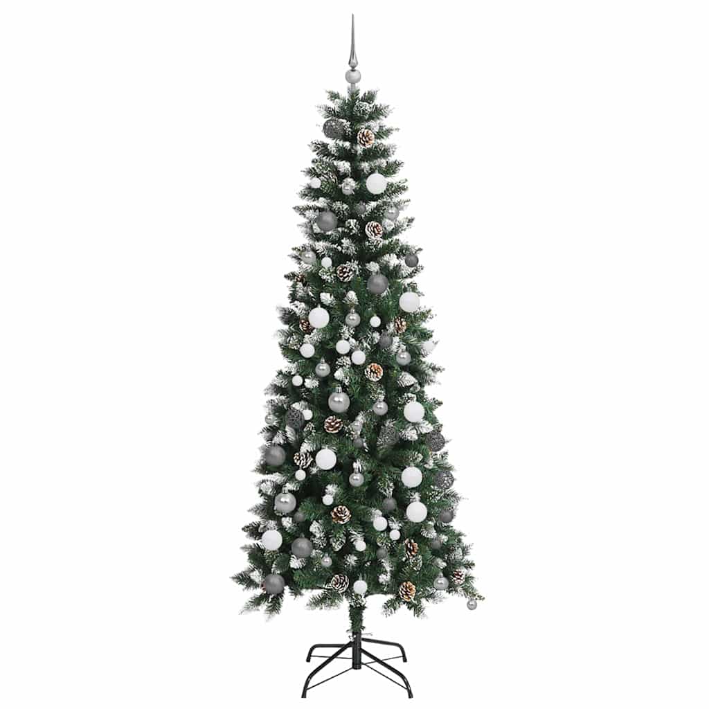 Kunstig juletre med LED -stripelys grønn 210 cm PVC