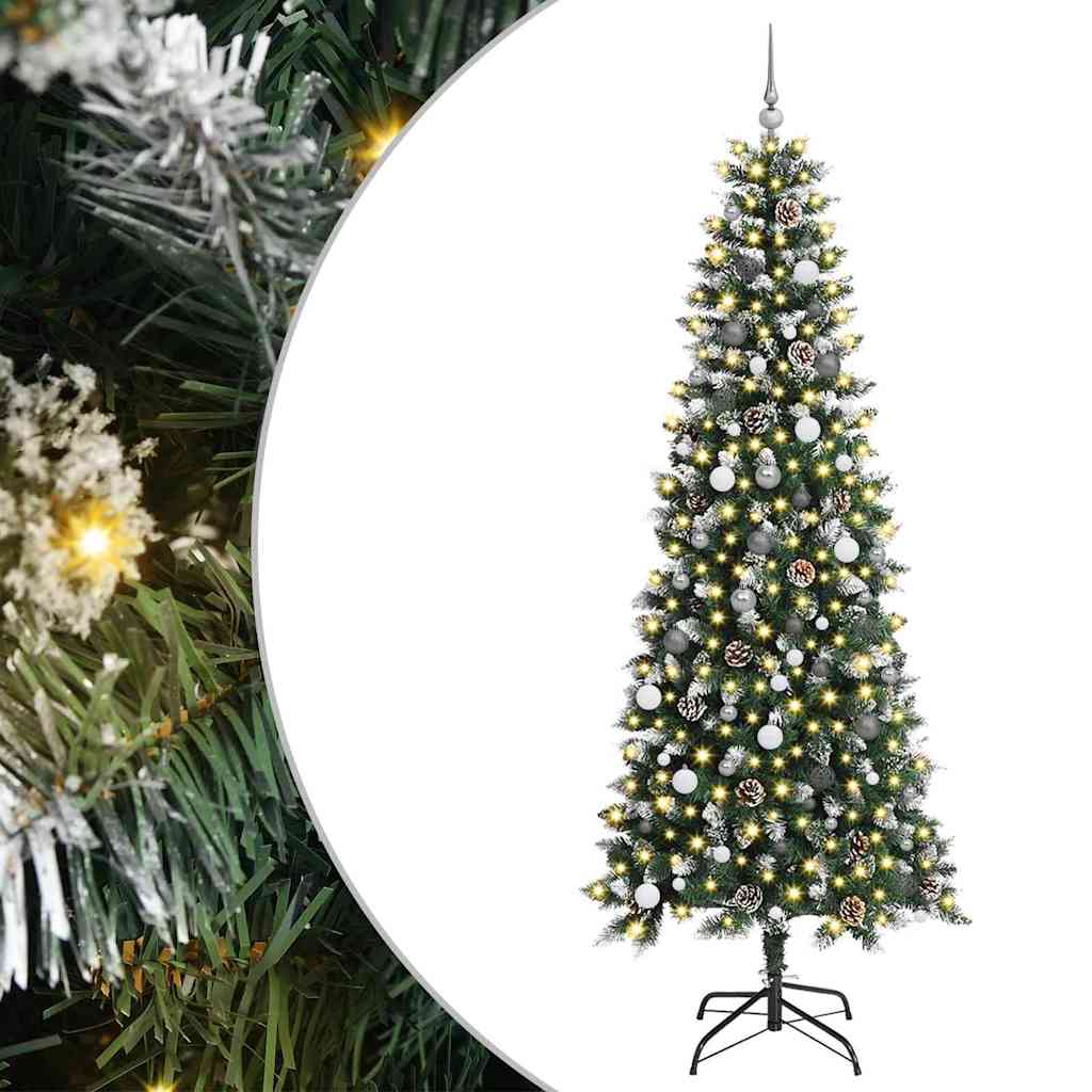 Kunstig juletre med LED -stripelys grønn 240 cm PVC