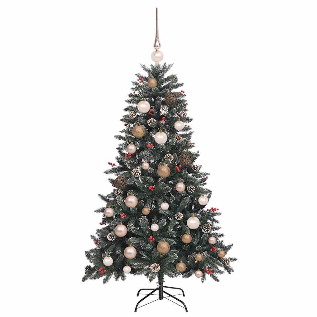 Kunstigjuletre med LED -stripelys grønn 120cm PVC