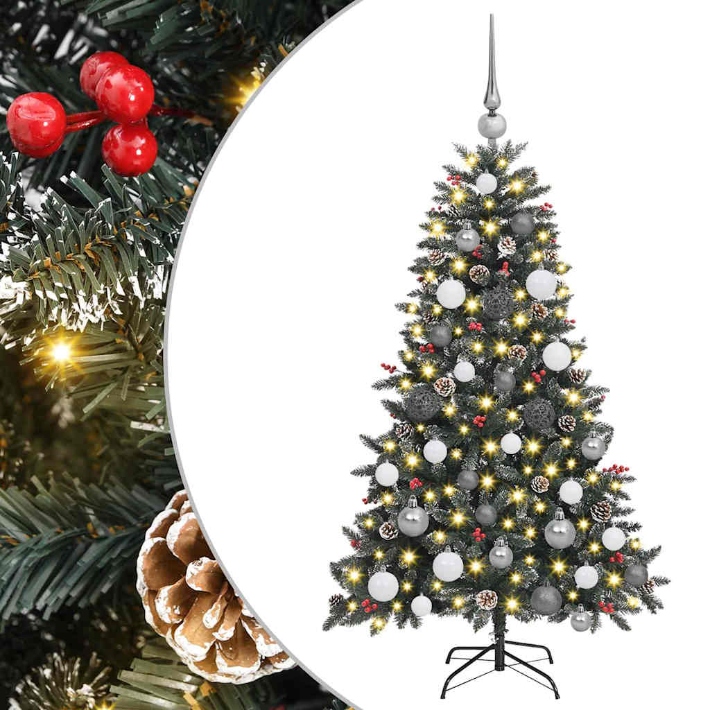 Kunstig juletre with Decorative String Lights grønn 120 cm PVC
