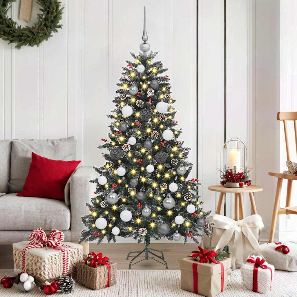 Kunstig juletre with Decorative String Lights grønn PVC