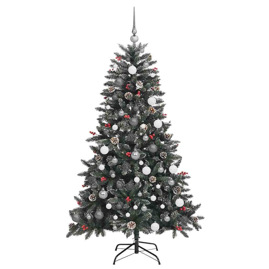 Kunstigjuletre med LED -stripelys grønn 180cm PVC
