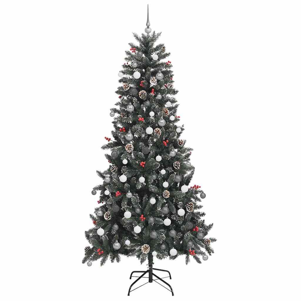Kunstigjuletre med LED -stripelys grønn 240cm PVC