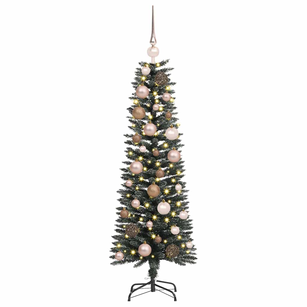 Kunstigjuletre med LED -stripelys grønn 120cm PVC
