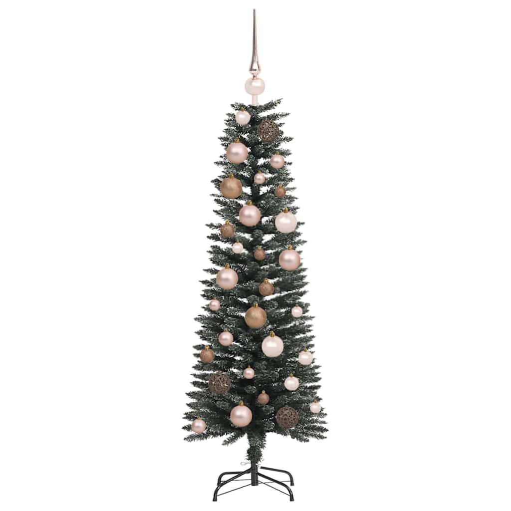 Kunstigjuletre med LED -stripelys grønn 120cm PVC