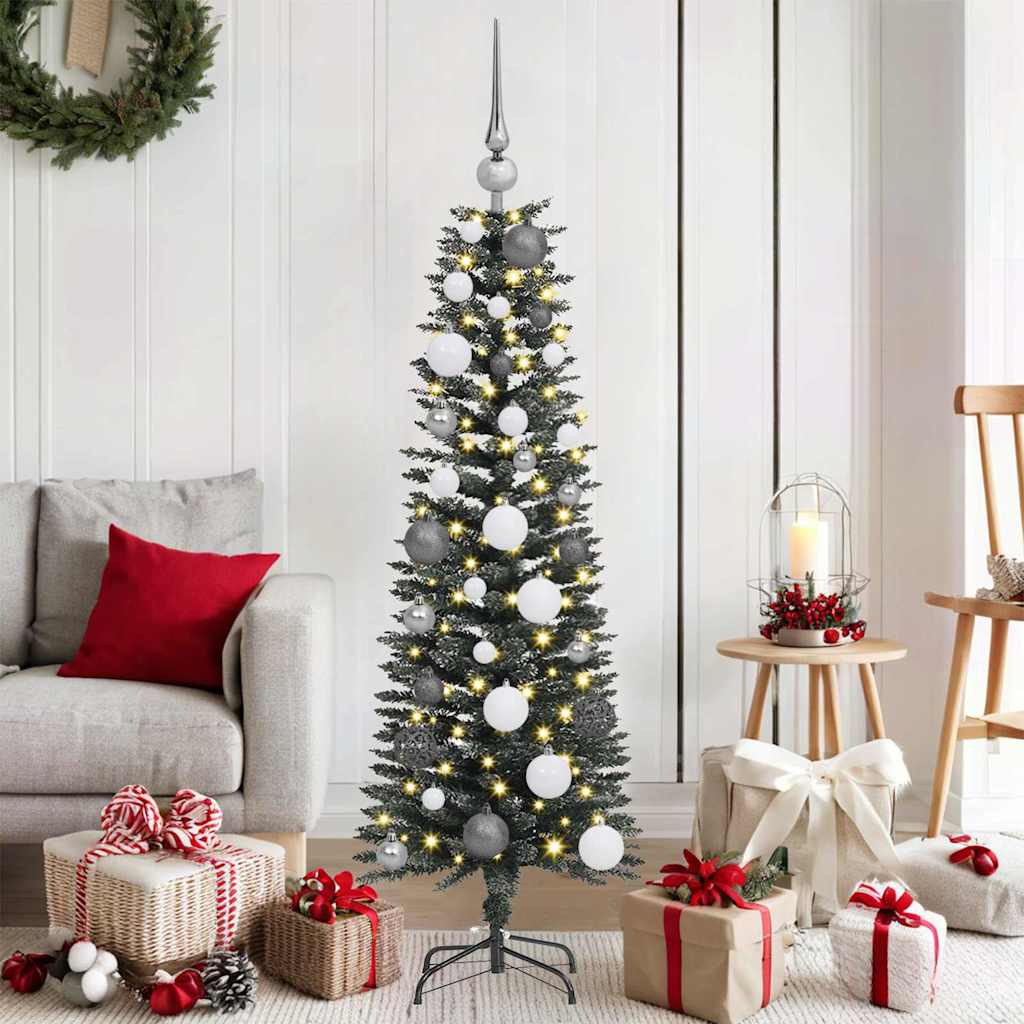 Kunstig juletre with Decorative String Lights grønn 120 cm PVC