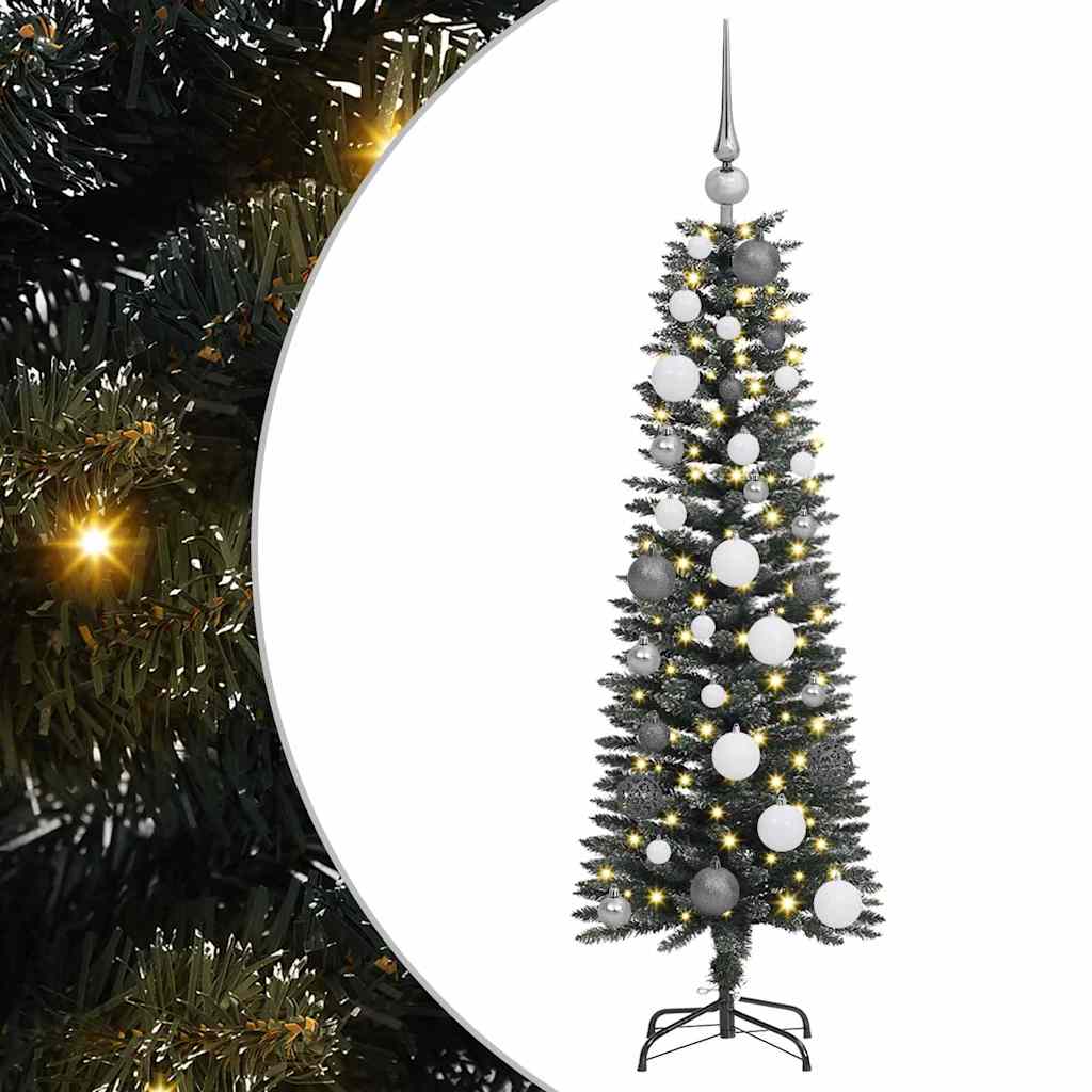 Kunstig juletre with Decorative String Lights grønn 120 cm PVC