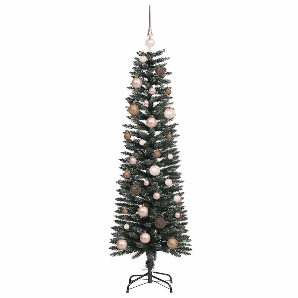 Kunstigjuletre med LED -stripelys grønn 150cm PVC