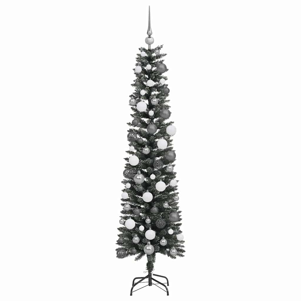 Kunstigjuletre med LED -stripelys grønn 180cm PVC