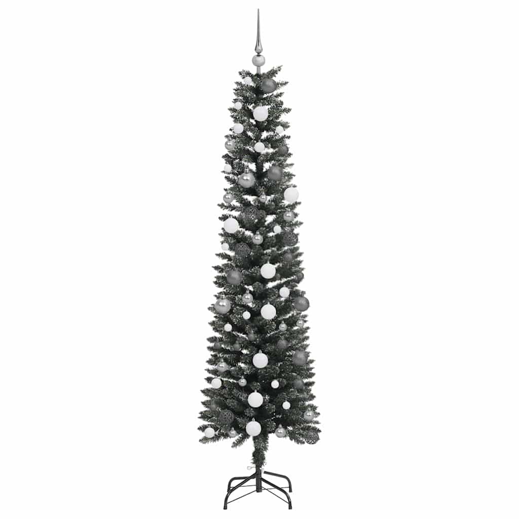 Kunstigjuletre med LED -stripelys grønn 210cm PVC