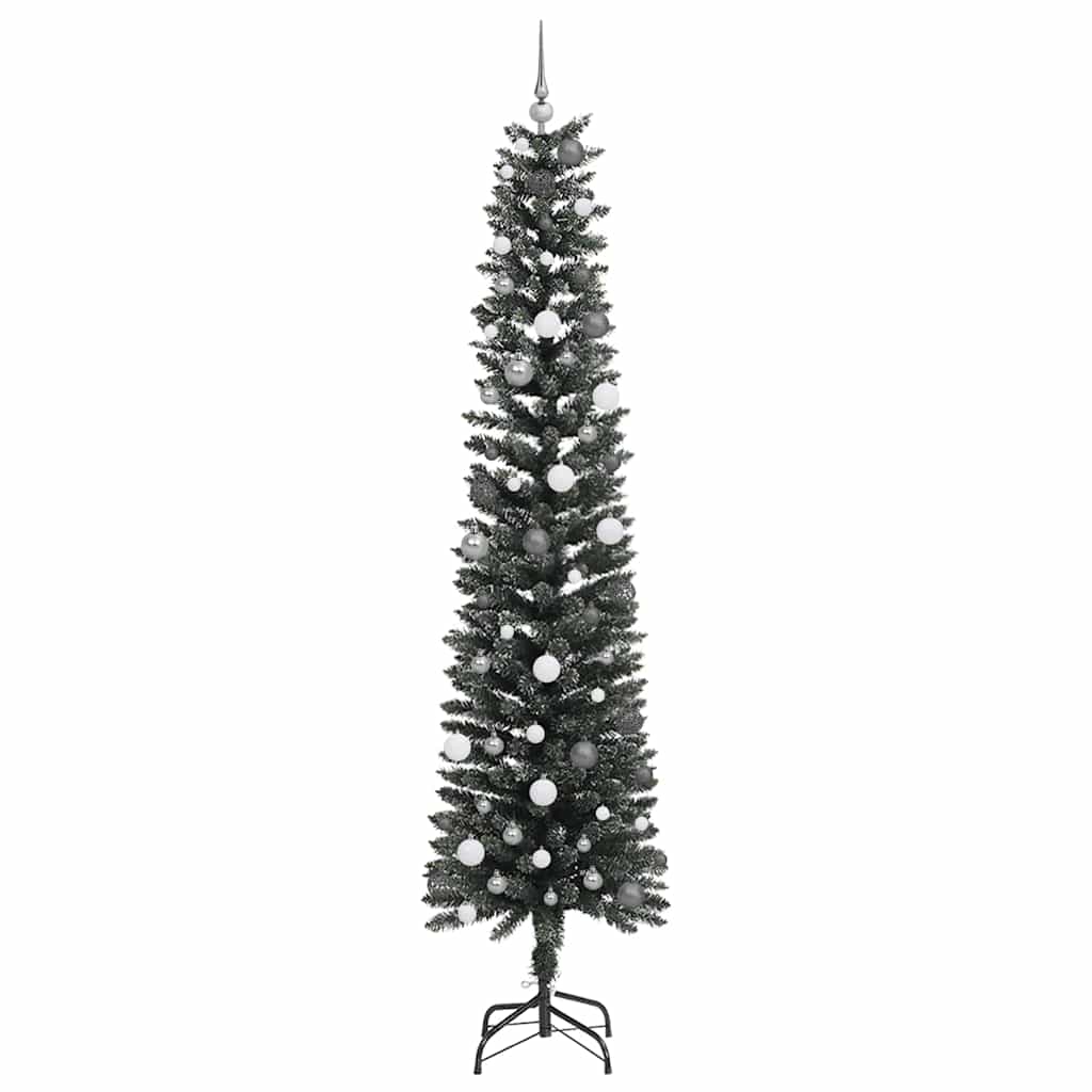 Kunstigjuletre med LED -stripelys grønn 240cm PVC