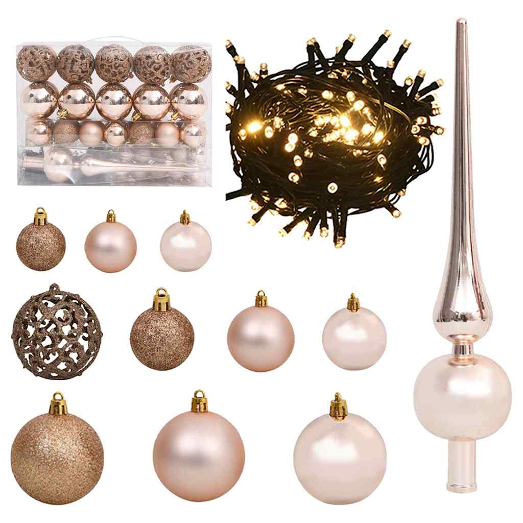 Kunstigjuletre med LED -stripelys Hvit 120cm PVC