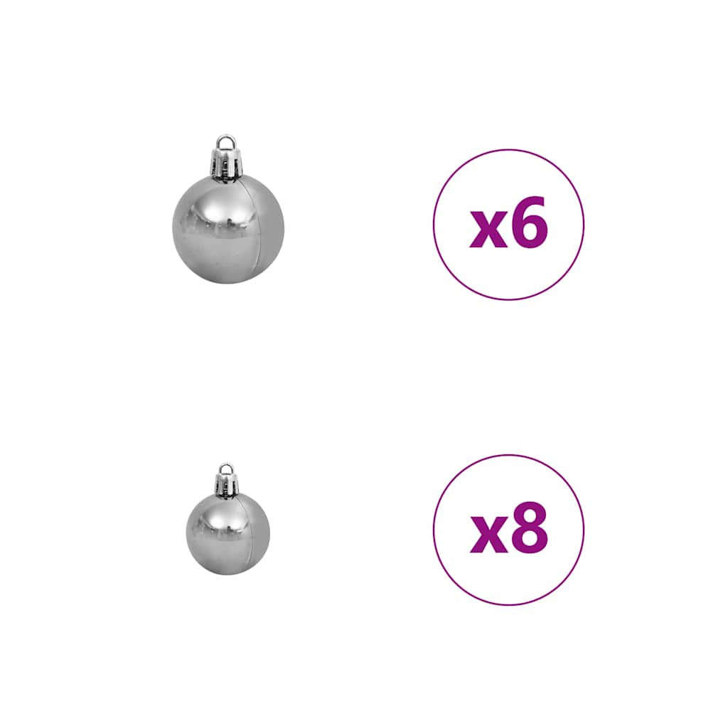 Kunstigjuletre med LED -stripelys Hvit 120cm PVC