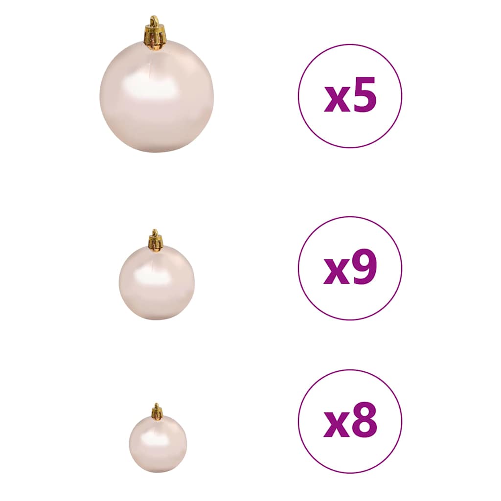 Kunstigjuletre med LED -stripelys Hvit 150cm PVC