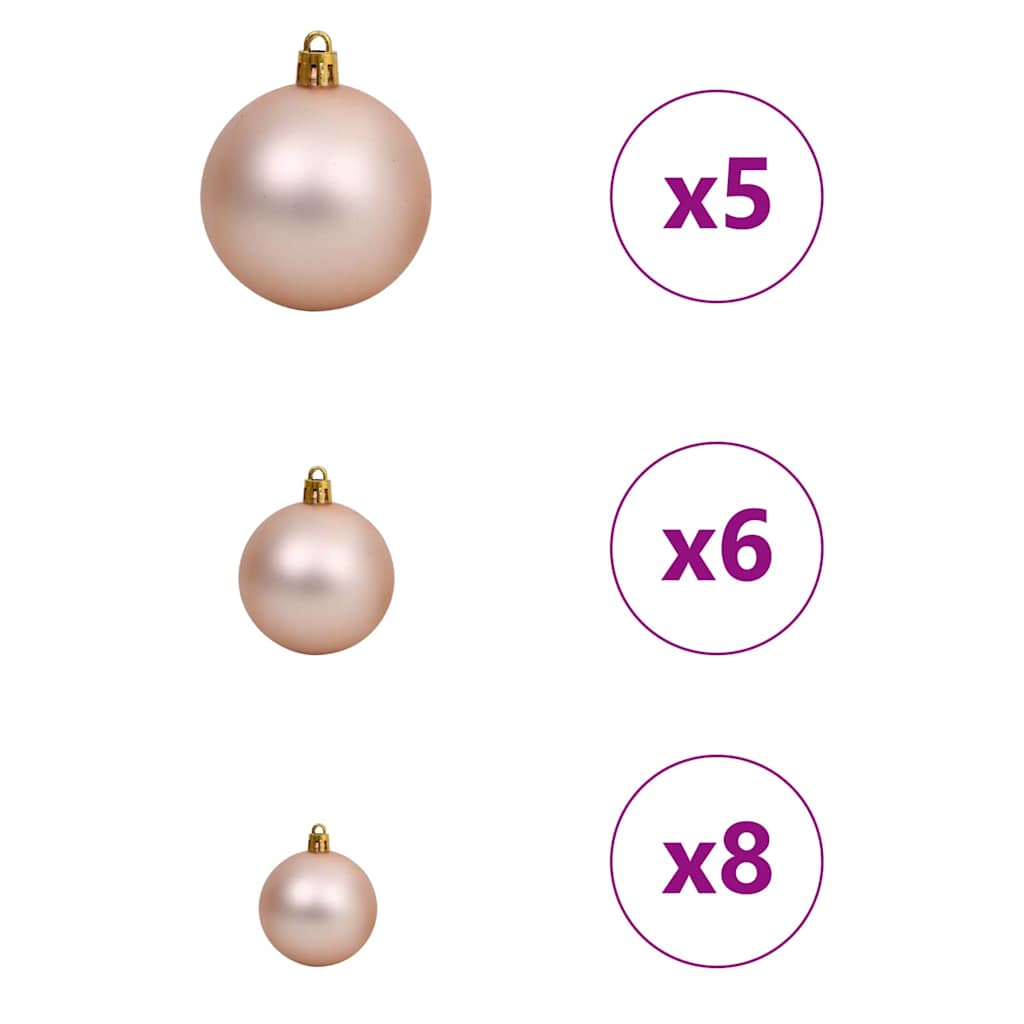 Kunstigjuletre med LED -stripelys Hvit 150cm PVC