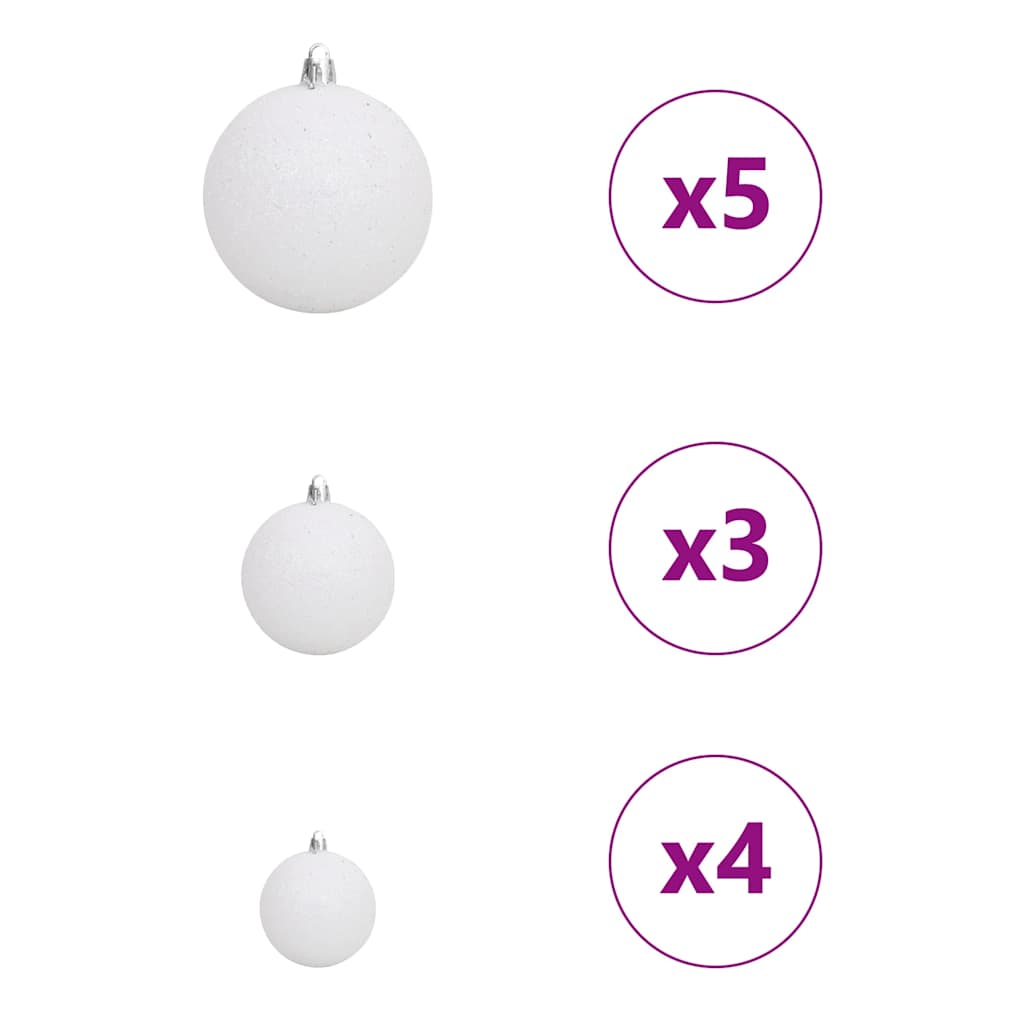 Kunstigjuletre med LED -stripelys Hvit 150cm PVC