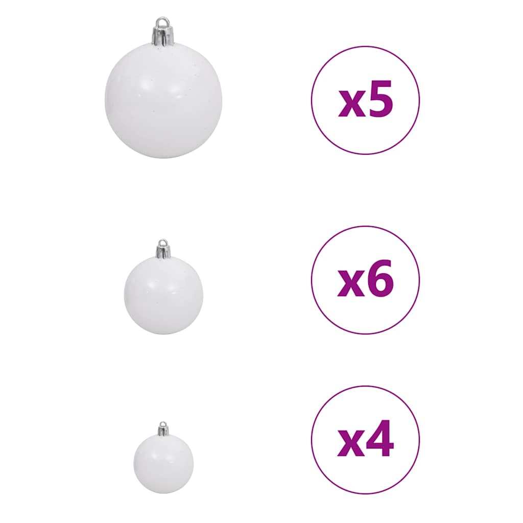 Kunstigjuletre med LED -stripelys Hvit 150cm PVC