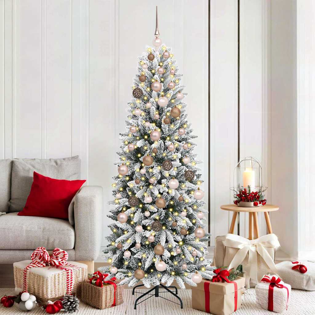 Kunstigjuletre med stativ Hvit 180cm PVC