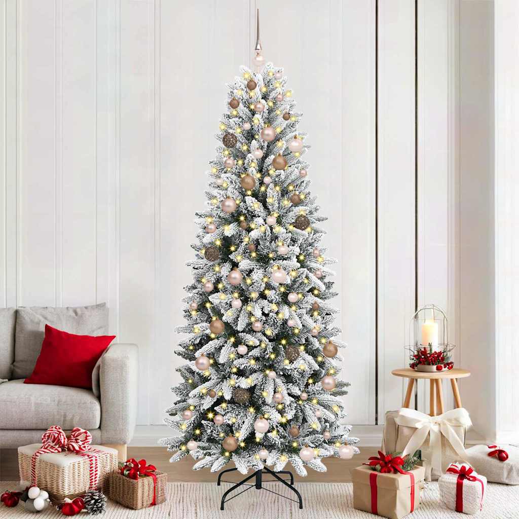 Kunstigjuletre med stativ Hvit 210cm PVC